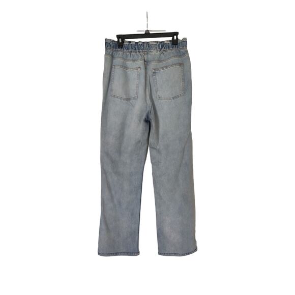 TOPSHOP High Rise Elastic Waist Pull On Jeans Straight Leg Retro Style Size 33 - Picture 3 of 10